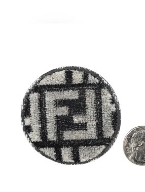 Luxury Fashion Chenille Grey & Black Iron on Patch FF